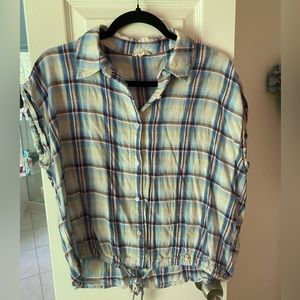 Summer shirt. Blue/purple plaid size M